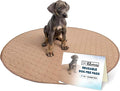 Reusable Dog Pee Pad, Washable Waterproof Round 36 in Mat, 1 Pack | 36-inch round washable waterproof pee pad, reusable slip-resistant mat for dog potty training and whelping with quick-dry