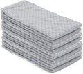 DG Collections Premium Dish Towels for Kitchen, 8 Pack, 15x25 Inch - 100% Cotton Kitchen Towels with Hanging Loop, Highly Absorbent, 400 GSM Bar Mop Cleaning Towels - Ash Grey