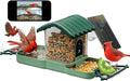 Bird Feeder with Camera for Outdoors, 2-in-1 Dual Camera Smart Combo - Separate Cameras Capture Feeding & Bathing Zones, Solar Powered 2K HD Live View, AI Recognition, Waterproof Backyard Gift