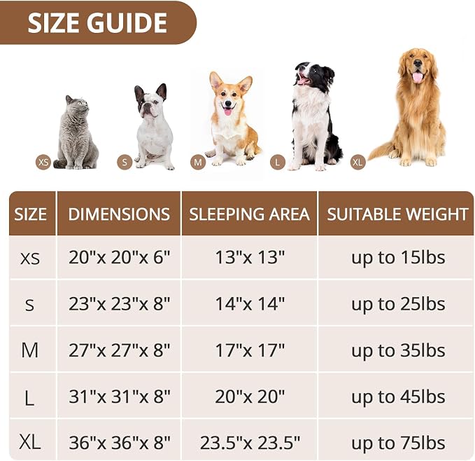 JOLLYVOGUE Calming Small Dog & Cat Bed for Indoor Cats - 20 inches Washable Donut Bed for Kittens & Puppies, Anti-Anxiety Round Fluffy Plush Pet Beds (Fits up to 15 lbs, Smoke Black)