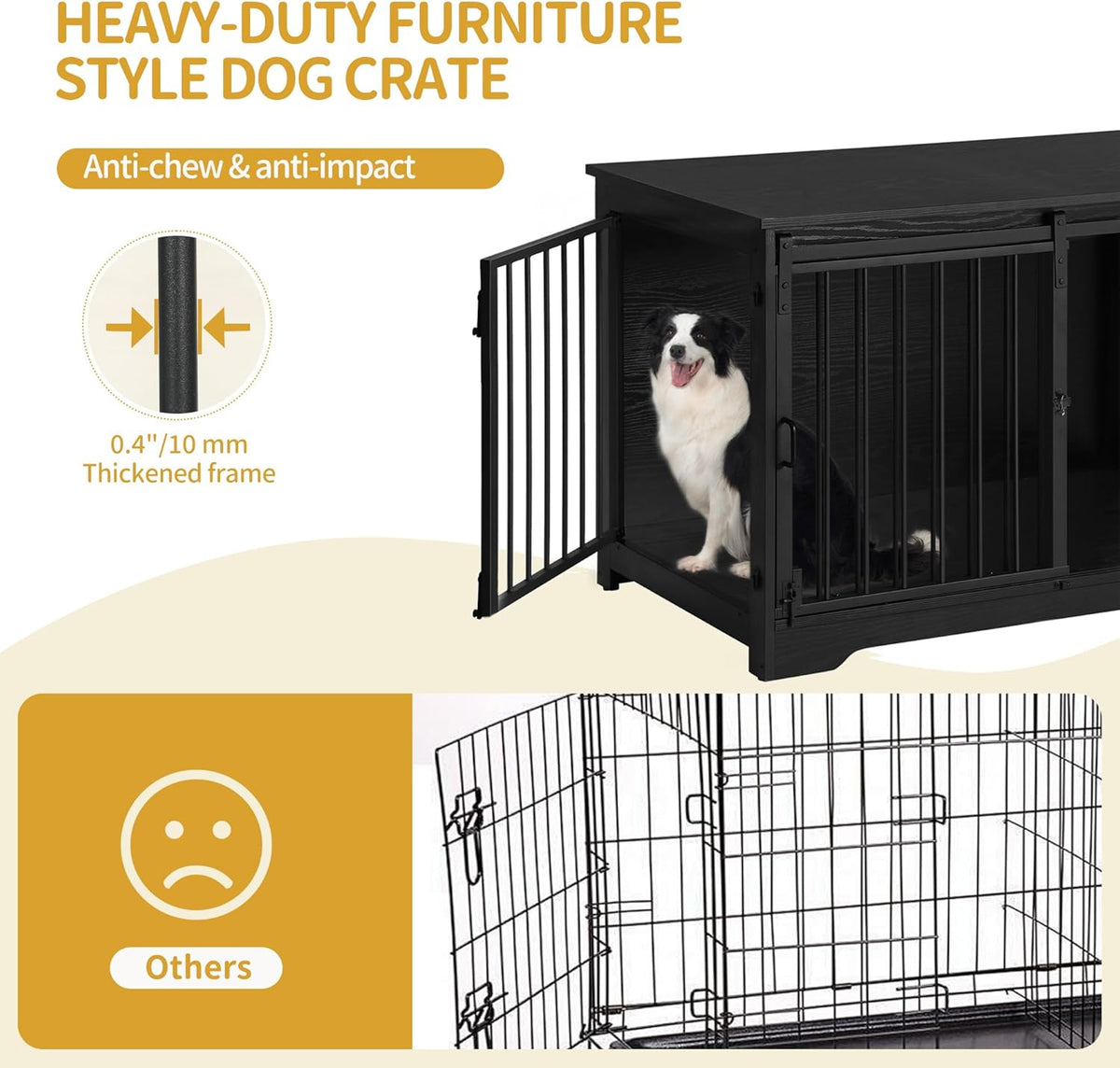 39.3" Dog Crate Furniture with Barn Door. A thoughtful pick for calmer daily routines.