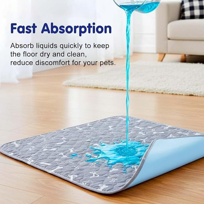 Pee Pads with Pheromones, Elite Pads for Cats, Washable Pee Pads for Dogs, Leak-Proof & Anti-Slip Pet Training Pad for Home & Travel(Grey, S: 11.8" × 11.8")