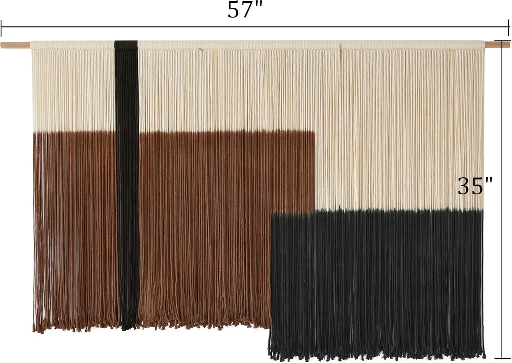 Macrame Wall Hanging Large Dip Dye Tapestry Fiber Wall Art Boho Bedroom Décor 57''W*35''L