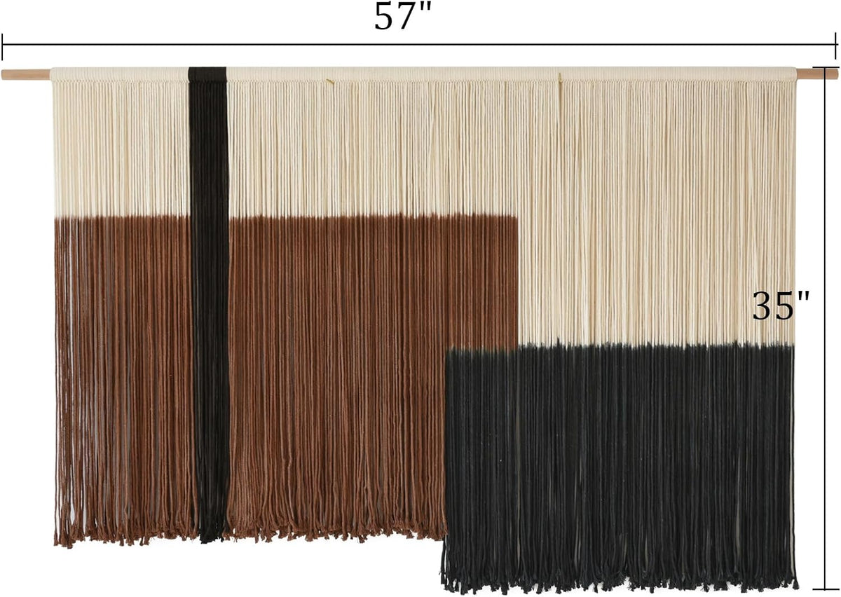 Macrame Wall Hanging Large Dip Dye Tapestry Fiber Wall Art Boho Bedroom Décor 57''W*35''L