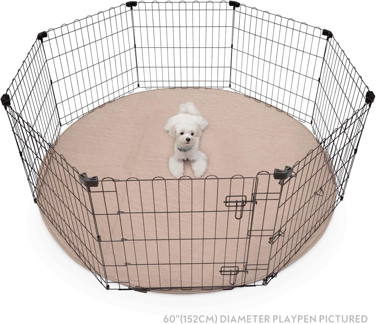 Paw Inspired Round Washable Pee Pad for Dogs | Reusable Puppy Pad for Potty Training, Whelping, Waterproof Mat | Leakproof, Non-Slip Liner (60" Extra Large Size, 1 Pack)