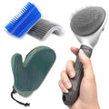 4-in-1 Pet Grooming Kit for Dog Brush, Self-Cleaning Slicker Cat Brush, Massage Grooming Glove and Cat Corner Scratcher, Effortlessly Remove Shedding Hair with Efficient Dog Brush