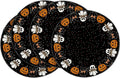 Artoid Mode Ghost Cat Halloween Round Placemats Set of 4, 14 Inch Table Mats for Party Kitchen Dining