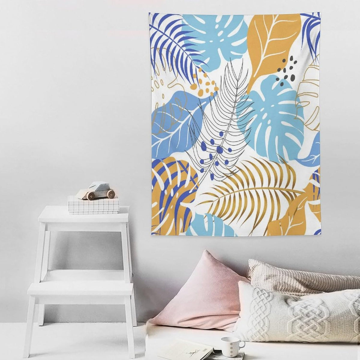 ICMOLYYENLO Tropical Palm Leaves Wall Tapestry, Wall Art for Room Decoration Beautiful Wall Hanging for Bedroom Living Room Dormitory Apartment 60x80 Inch