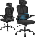 Farini Ergonomic Office Chair, Desk Chair with Headrest and Lumbar Support, High Back Swivel Home Office Chair with Headrest for Home Office Bedroom, Gifts, Black & Black