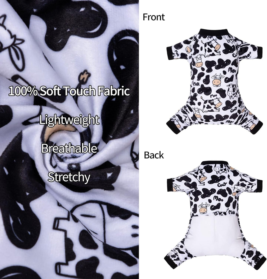 CuteBone Dog Halloween Pajamas Puppy Onesies Small Dogs Soft Pjs Coat Cat Apparel Comfy Pet Christmas Clothes Outfit Doggie Bodysuit P281M