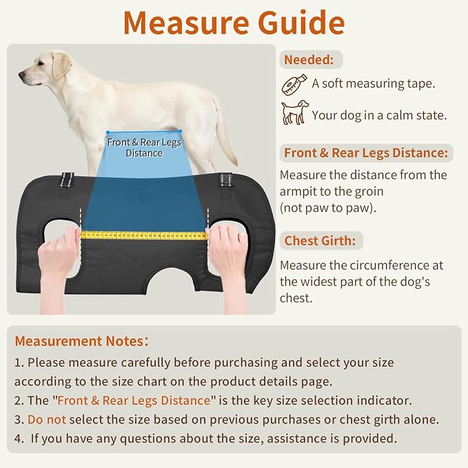 Full Body Dog Lift Harness, Support Senior & Disabled Dogs Walking | Help Up & Down Stairs Grooming, Dog Sling Backpack, Front Hind Leg Joint Injuries, Reflective, Soft Padded Handle | Black, L