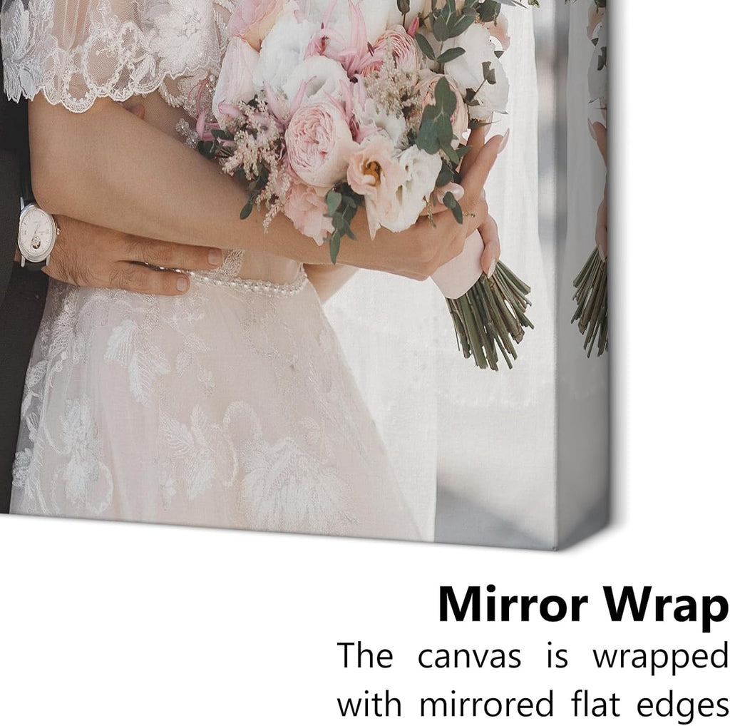 Personalized Custom Canvas Prints with Your Photos & Text, Customized Picture Print, Transform Own Images Into Framed Wall Art Digitally Printed Photo to Canvas, Keepsakes Gifts for Family 20x36’’