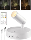 EZVALO Battery Powered LED Spotlight Indoor, Wireless Picture Lights with Remote,5500mAh Rechargeable Mini Display Light, Uplighting Indoor for Artwork Tree Painting Portrait (white-1Pack)