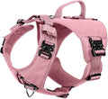 ICEFANG Quick-Moving Tactical Dog Harness for Medium Dogs,No Pull Dog Vest | Control Handle,Reflective,Full Metal Buckles,Adjustable,Hook-and-Loop Panel,Soft Padded,Pink,Medium