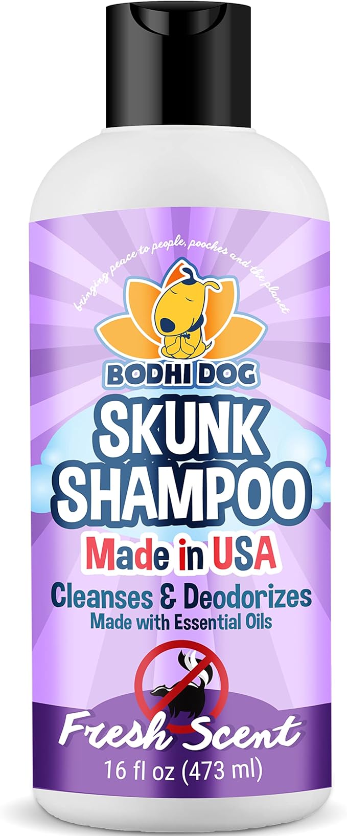Bodhi Dog Skunk Shampoo | Skunk Smell Odor Remover Cleans & Deodorizes Using Essential Oils for Dogs & Cats | Made in USA | 16oz (473ml)