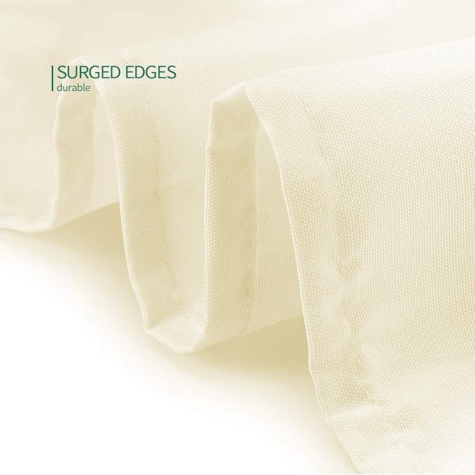 Surmente Ivory Tablecloth for Round Tables, 90-inch Round Table Cloths for Weddings, Banquets, or Restaurants
