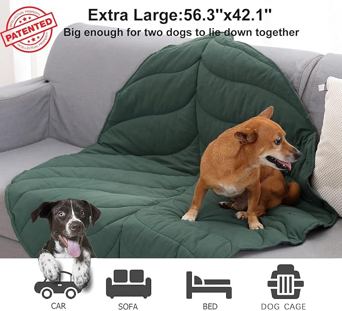 56x42 Inch Leaf Shaped Cotton Dog Blanket, Extra Large Pet Blanket for Small Medium Large Dogs, Machine Washable Puppy Mat for Couch Protection, Soft Plush Dog Bed for Furniture, Sofa, Floor