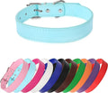 Light Blue Soft Leather Dog Collar for Small,Medium, Large Dog, Comfortable and Adjustable (Wide: 0.55'' for Dog's Neck: 9''~12'', Light Blue, S)