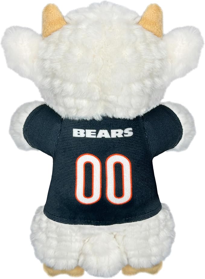 Pets First NFL Chicago Bears Goat Plush Toy for Dogs and Cats with Squeaker, Wearing a Team Jersey! Fun & Sporty Goat Shaped Dog Chew Toy, Interactive Pet Toy