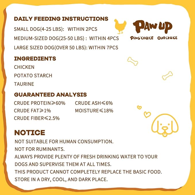 PAWUP Chicken Jerky Crisp Flakes for Dog Treats, 1% Taurine Added, 6oz (170g), Chip Jerky, High Protein Chicken Dog Training Rewards, Rawhide-Free, Gluten-Free