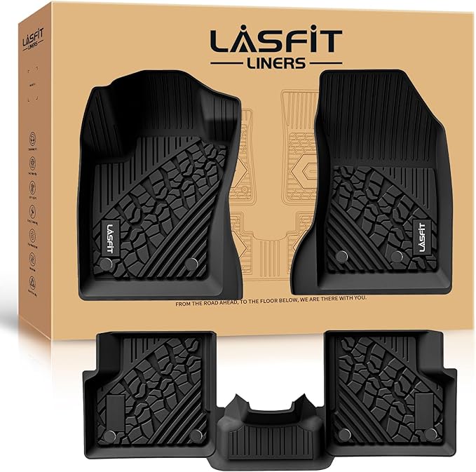 LASFIT Floor Mats for Jeep Renegade 2015-2023 All Weather TPE Custom Fit Car Mats Floor Liners 1st & 2nd Row, Black