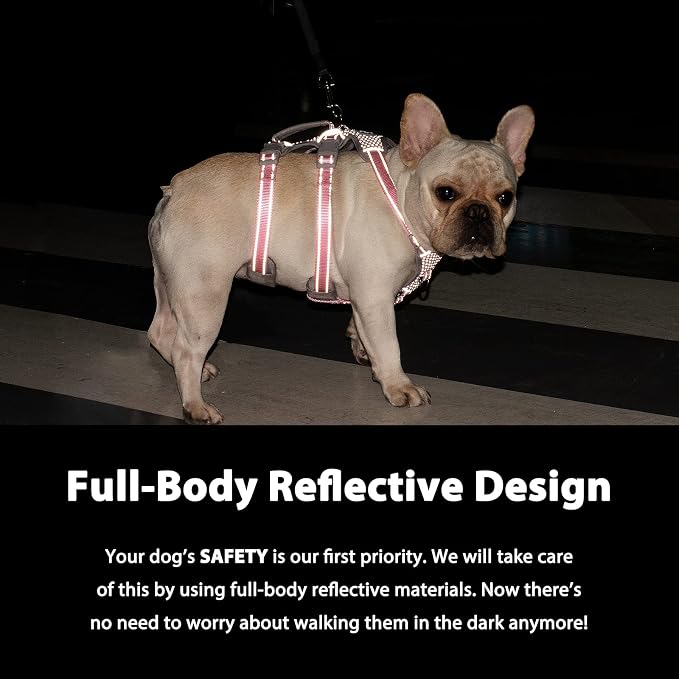 Escape Proof Dog Harness, Escape Artist Harness, Fully Reflective Harness with Padded Handle, Breathable, Durable, Adjustable Vest for Small Dogs Walking, Training, and Running Gear (Orange,S)