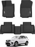 3W Floor Mats for 2012-2019 Benz ML/GL/GLE/GLS Series (ML/GL/GLE/GLS 350/450/550/63 AMG), TPE All Weather Custom Fit Floor Liner for 1st and 2nd Row Full Set Car Mats, Black