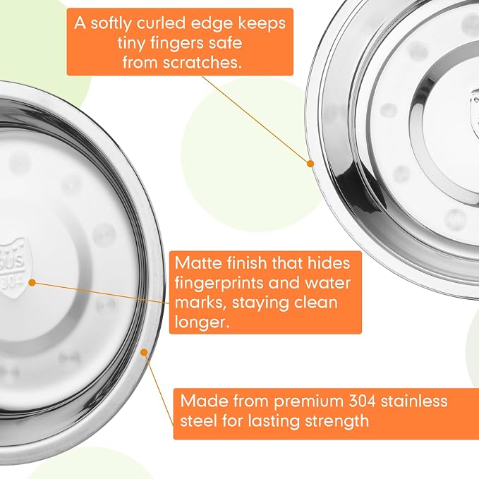 Patelai Stainless Steel Dog Bowls with Silicone Lids for 1.9 Cups Portable Food and Water Dishes for Pets Sealable Containers for 6.3" for Cats & Small Dogs(4 Pcs,Dark Blue,Pink)
