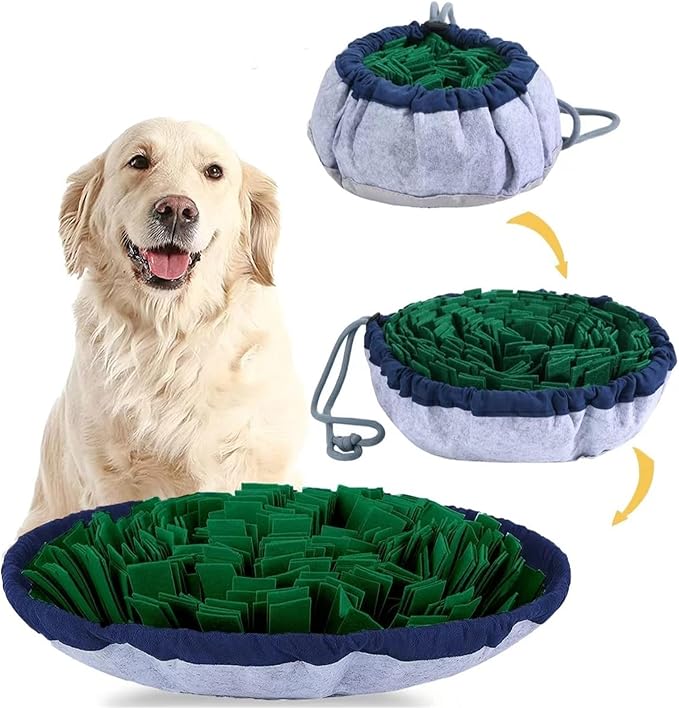 Snuffle Mat for Dogs Cognitive Dog Toys Puzzle Feeders Interactive Pet Enrichment for Mental Stimulation，Sniff Mat Helps Slow Eating and Keeping Puppy & Cats Mentally Active & Entertained