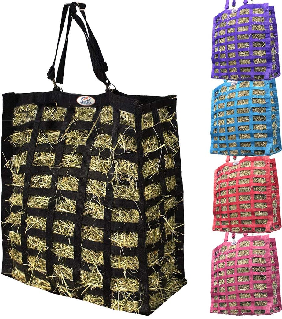Derby Originals Supreme 4-Sided Slow Feed Hay Bag – Patented, 1-Year Warranty, 3.5" & 1.75" Openings