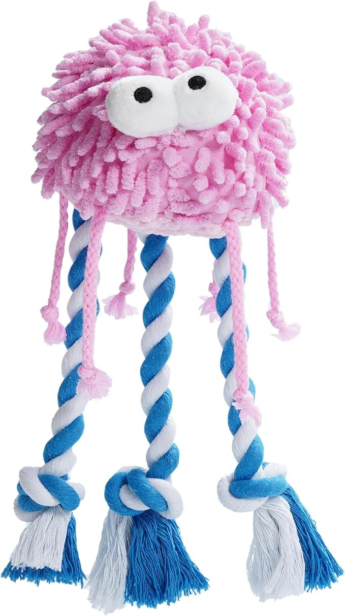 Nocciola Plush Squeaky Dog Toys, Cute Durable Stuffed Crinkle Puppy Pet Chew Toys for Large Medium Small Dogs - Jellyfish