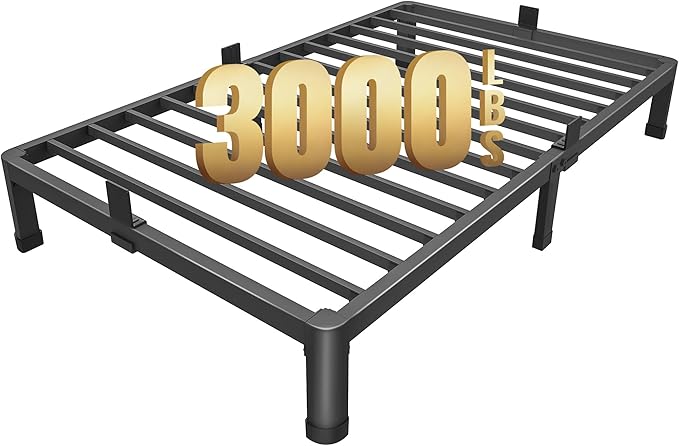 MAF 7 Inch Twin Metal Platform Bed Frame with Round Corner Legs, 3000 LBS Heavy Duty Steel Slats Support, Noise Free, No Box Spring Needed, Easy Assembly