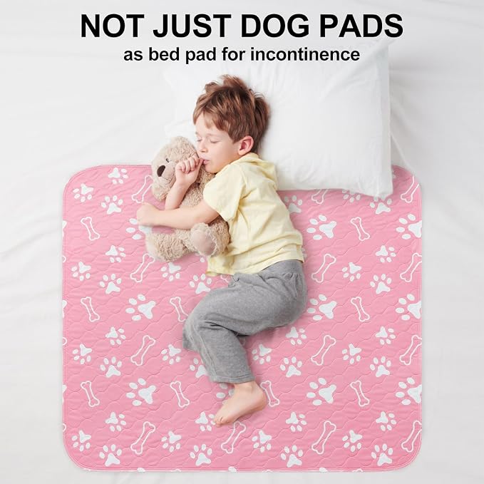 BEAUTYZOO 6 Pack Washable Pee Pads for Dogs,Reusable Puppy Pads 16x24 Pink | Waterproof Super Absorbent,Non Slip and Leak-Proof Against Urine,Whelping Pads Mats for Puppy Potty Training,Playpen,Crate