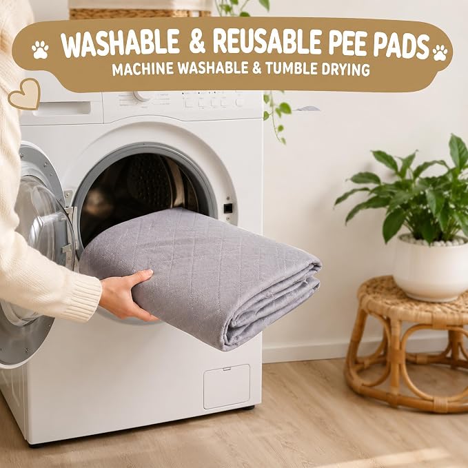 CoolShields Washable Pee Pads for Dogs, 65''Round, Grey, 1 Pack | Ultra-Absorbent, Reusable Waterproof Puppy Training Pad for Crate & Carpet, Fits 32/40/45'' High 8-Panel Playpens.