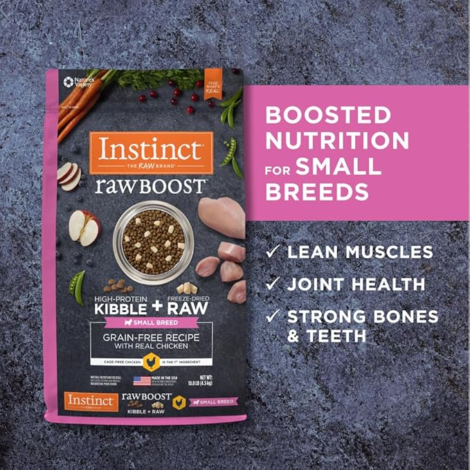 Instinct Raw Boost Small Breed, Natural Dry Dog Food with Freeze Dried Pieces, High Protein, Grain Free Recipe - Real Chicken, 10 lb. Bag