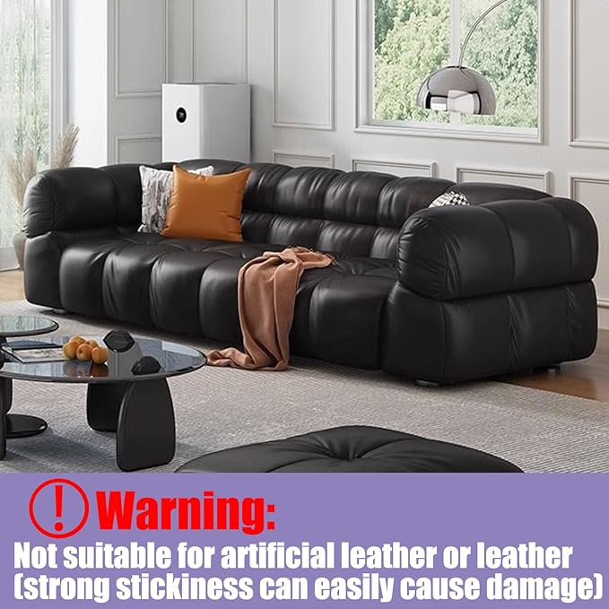 Anti-Cat Scratch Furniture Protector, 200" x 12", Single-Side Cat Couch Scratch Protector with 50 Twist Pins + 1 Scraper