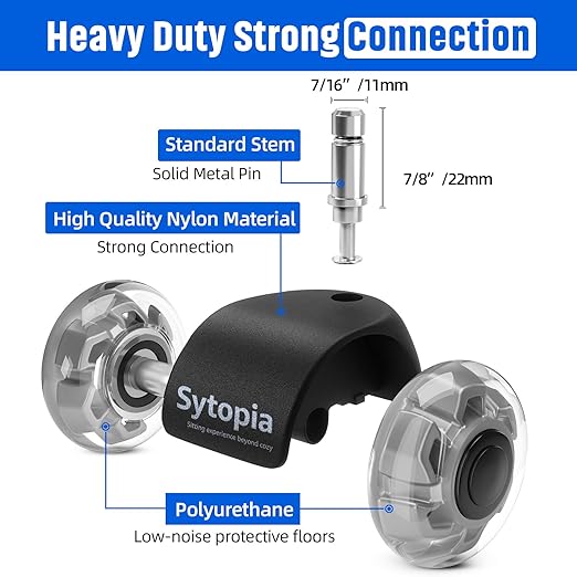 Office Chair Wheels 2" Desk Chair Caster Wheels Smooth Roller Style Quiet for Carpet and Hardwood Floors Universal Fit 11x22 mm Set of 5 Grey