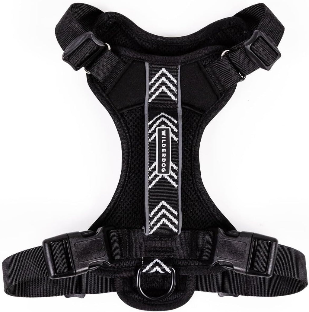 Wilderdog Lightweight Dog Harness with Reflective Straps - Large - Black