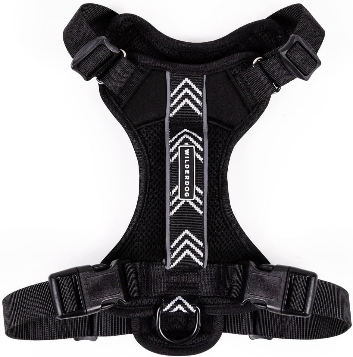Wilderdog Lightweight Dog Harness with Reflective Straps - Large - Black