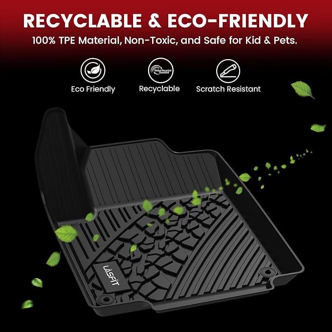 LASFIT Floor Mats for Jeep Grand Cherokee WL 2022-2025 2026 5-Seat (Include 4xe, NOT for L) All Weather TPE Custom Fit Car Mats Floor Liners 1st & 2nd Row, Black