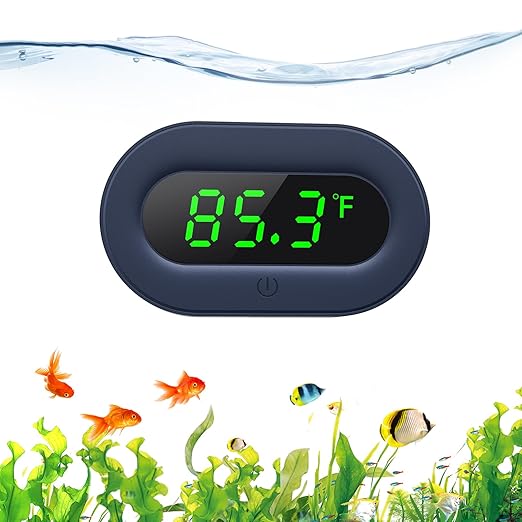 PAIZOO Aquarium Thermometer Digital, LED Display Fish Tank Thermometer Stick On Highly Accurate to ±0.9℉, Wireless Temperature Measurement for Fish, Betta, Aquatic, Replaceable Battery