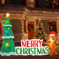 10FT Christmas Inflatable Outdoor Decorations, Christmas Tree Road Sign Pancake Man Inflatable Yard Decorations with LED Lights for Indoor and Outdoor Yard Garden Christmas Decorations