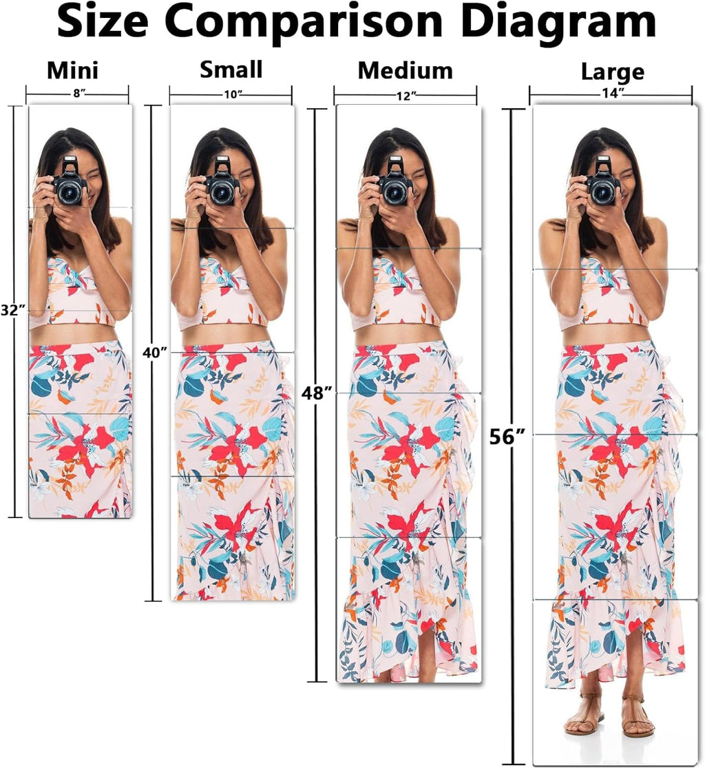Unbreakable Full Length Wall Mirror,The Door Mirror,4Pack 13.5''x13.5'',Acrylic Mirror Kids,Shatterproof Plexiglass Long Mirrors for Bedroom Closet,Children Non Glass Stick on Mirrors