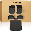 LASFIT Floor Mats & Cargo Mat for Audi Q5/SQ5 2018-2025 (Include Sportback 2021-2025), TPE All Weather Protection Custom Fit 1st & 2nd Row Floor Liners for Audi Automotive Accessories, Black