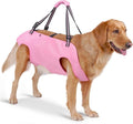 Full Body Dog Lift Harness, Support Senior & Disabled Dogs Walking | Help Up & Down Stairs Grooming, Dog Sling Backpack, Front Hind Leg Joint Injuries, Reflective, Soft Padded Handle | Pink, S