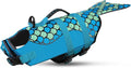 Mermaid Dog Life Jacket - Lightweight Dog Swimming Vest, High Buoyant for Small, Medium, Large Dogs (Blue,XXL)