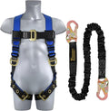 TRSMIMA Safety Harness Fall Protection - Safety Harnesses Construction Kit | Fall Arrest Full Body Safety Harness with Shock Absorbing Lanyard Tongue Buckle