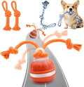 Interactive Dog Ball, Interactive Dog Toys, Moving Dog Ball with Touch Activated for Small Medium/Puppy Dogs, Moving Dog Toys with Rope for Boredom Relief Daily Training, USB Rechargeable