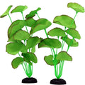 2-Pack 12 Inch Aquarium Silk Aquarium Plants, Artificial Plastic Plant for Small Tank, Goldfish, Fish Hides (Green B, 12 Inch)
