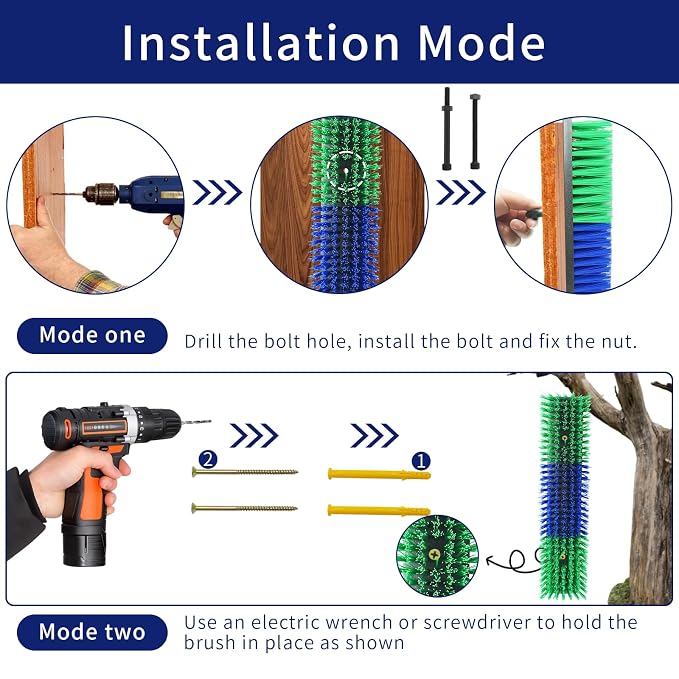 Livestock Scratch Brush With 8 Screws，Animal Back Scratching Brush for Cow,Cattle,Sheep, Horses,Pigs，Massage Grooming Tool(Green, 2pcs)